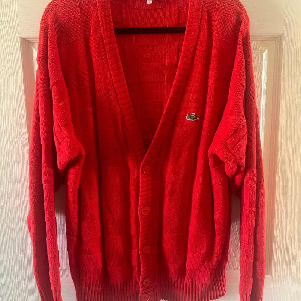 Vintage red Lacoste cardigan